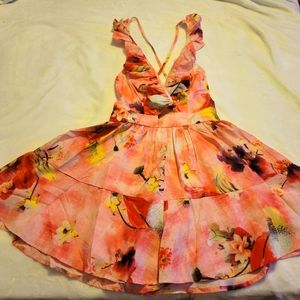 Pink floral romper
